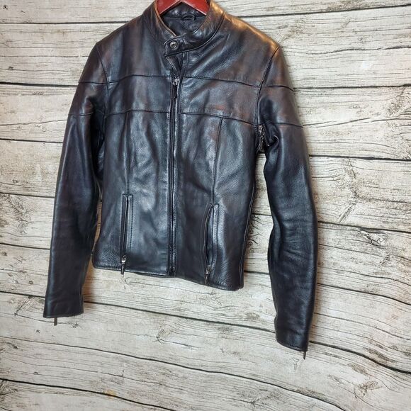 Milwaukee Leather Motorcycle Biker Jacket Coat Womens Vents Black Size XS
